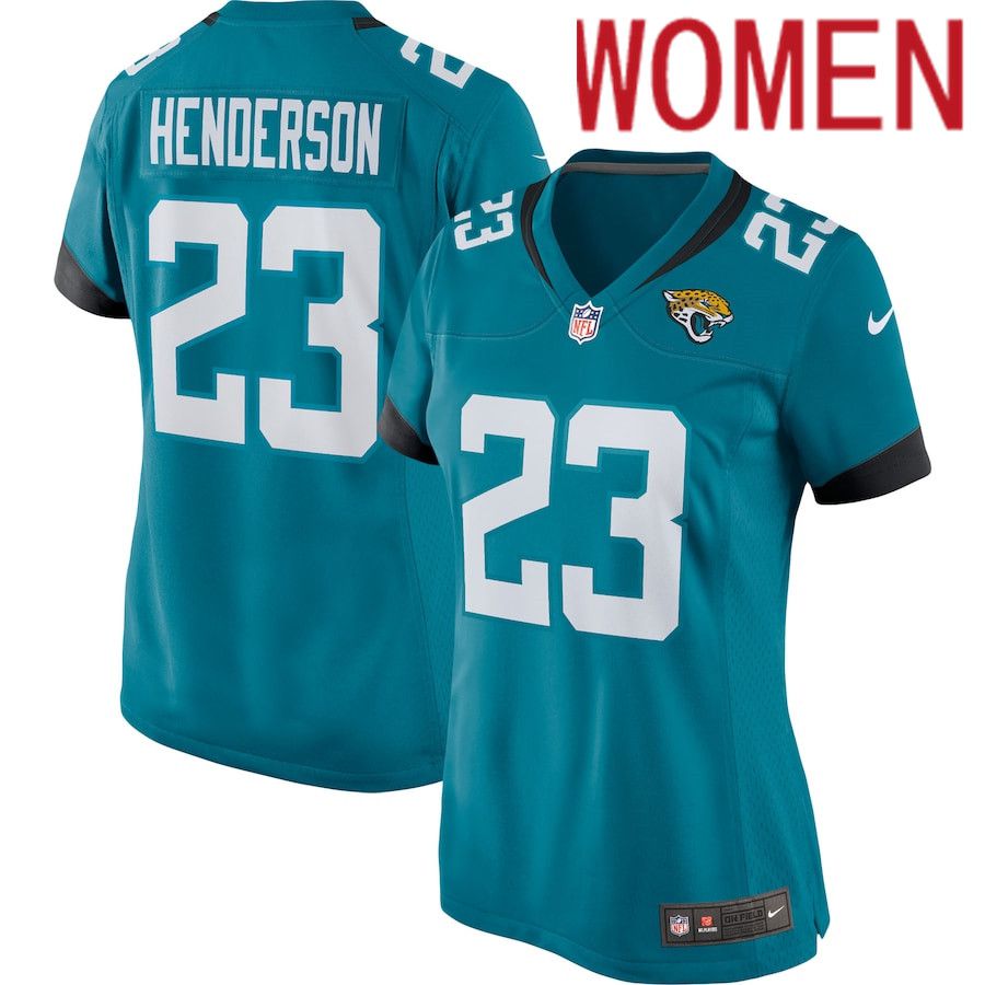 Women Jacksonville Jaguars #23 CJ Henderson Nike Green Player Game Team NFL Jersey->women nfl jersey->Women Jersey